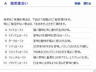 焙煎度合い